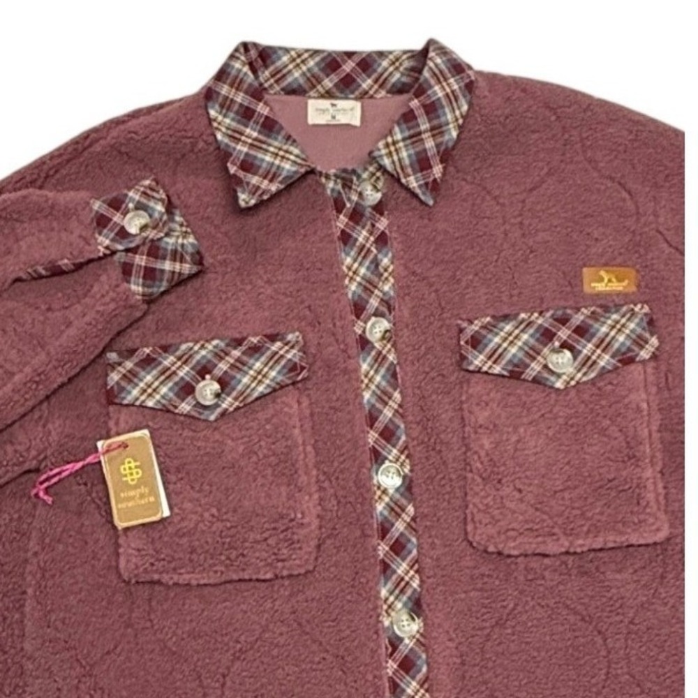 Simply Southen Jacket Women‎ Medium Oversized Sherpa Shacket NEW